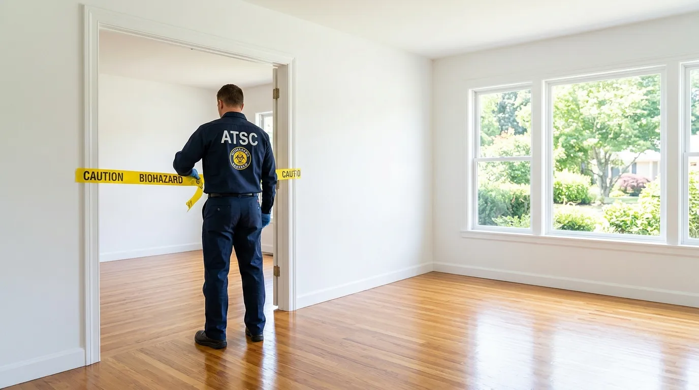 Certified biohazard cleanup crew performing Crime Scene Cleanup in Suitland